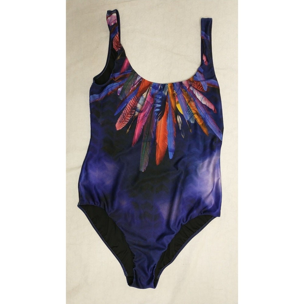 We Are Handsome Women One Piece Bathing Suit Swim 8 Multicolor Feather